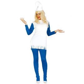 Disfraz de Enanita Azul Mujer con Gorro