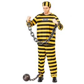 Disfraz de Convicto para Hombre con Enterizo Disfraz de Convicto para Hombre con Enterizo