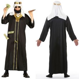 Disfraz de Jeque para Hombre con Túnica Negra Disfraz de Jeque para Hombre con Túnica Negra