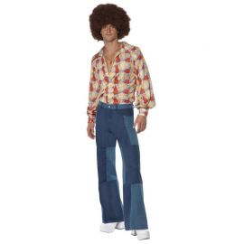Disfraz de los Años 70 para Hombre con Pantalones Anchos Disfraz de los Años 70 para Hombre con Pantalones Anchos
