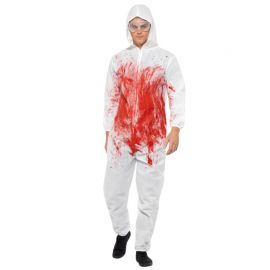 Disfraz de Forense Sangriento con Mono para Hombre