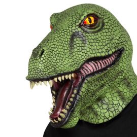 Máscara de Dinosaurio Verde de Látex