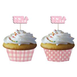 12 Toppers y Cápsulas It's a Girl