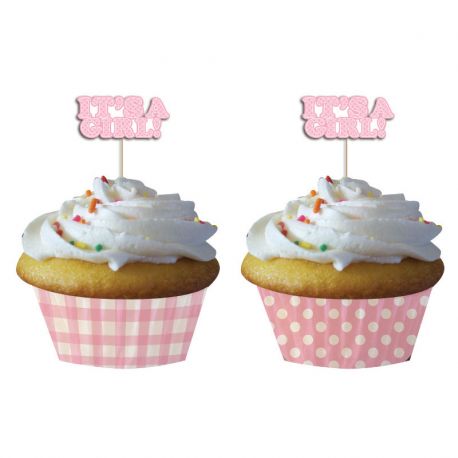12 Toppers y Cápsulas It's a Girl