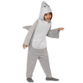 Disfraz de Pijama Tiburón gris y blanco para adultos