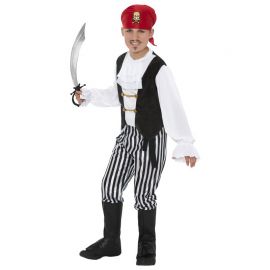 Disfraz de Pirata Blanco y Negro para Niño Disfraz de Pirata Blanco y Negro para Niño