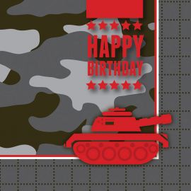 18 Servilletas de Camuflaje 33 cm