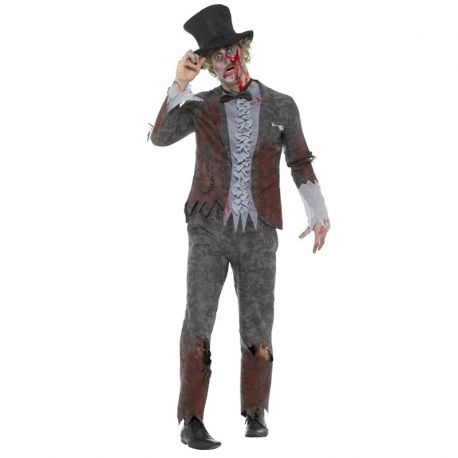 Disfraz de Novio Deluxe Zombie para Hombre