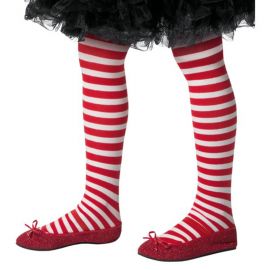 Medias a Rayas Rojas y Blancas para Niña Medias a Rayas Rojas y Blancas para Niña