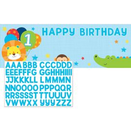 Banner Personalizable Animalitos Primer Año Niño