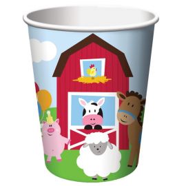 8 Vasos Animales de la Granja 266 ml