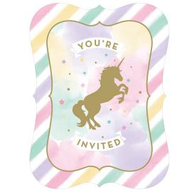 8 Invitaciones Unicornio Sparkle