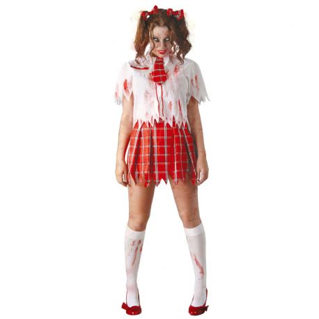 Disfraz de Colegiala Zombie para Mujer con Corbata