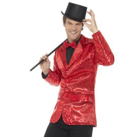 Chaqueta de Lentejuelas Roja para Hombre Chaqueta de Lentejuelas Roja para Hombre
