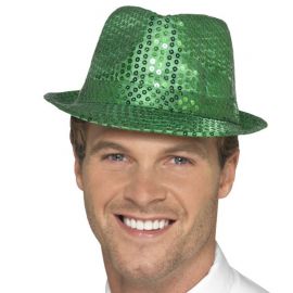 Sombrero de Fieltro con Lentejuelas Verde