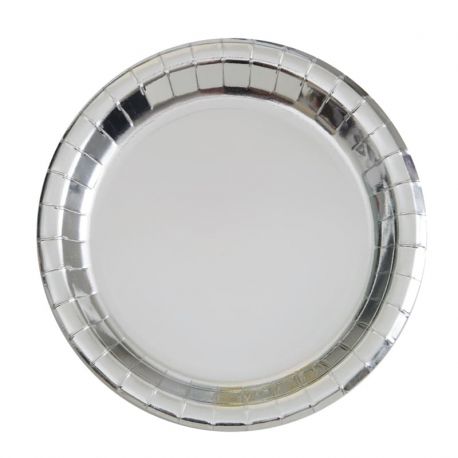 8 Platos Metalizados 23 cm