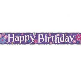 Cartel Happy Brithday Flores 3,6 m