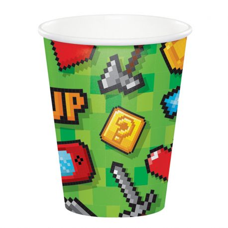 8 Vasos Videojuegos 266 ml