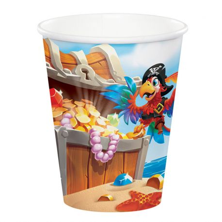 8 Vasos Tesoro Pirata 266 ml