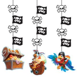 3 Decoraciones Colgantes Tesoro Pirata