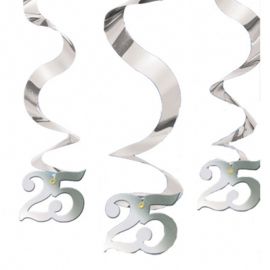 5 Colgantes Forma Espiral Bodas de Plata