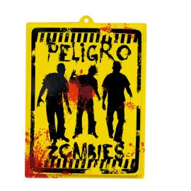 Cartel Peligro Zombies 46 x 35 cm