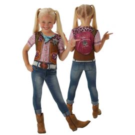 Camiseta de Disfraz de Cowgirl Infantil Camiseta de Disfraz de Cowgirl Infantil