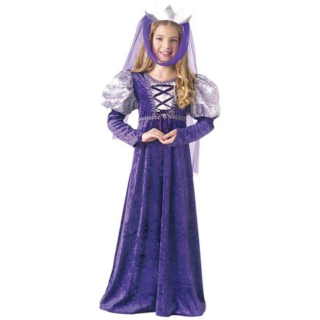 Disfraz de Reina Medieval Color Lila Infantil