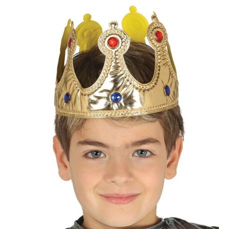 Corona Dorada para Rey Infantil de Tela