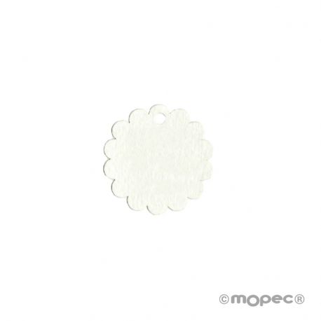 54 Tarjetas Forma Flor Marfil 3 cm
