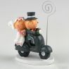 6 Porta-Tarjetas Novios en la Moto 9,5 cm