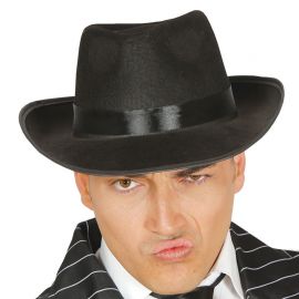 Sombrero de Gangster de Fieltro Negro