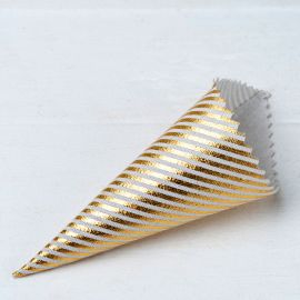 12 Conos Rayas Doradas 19 cm x 5 cm x 5 cm 12 Conos Rayas Doradas 19 cm x 5 cm x 5 cm