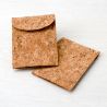 12 Estuches de Corcho con Cierre Velcro 7cm x 9 cm