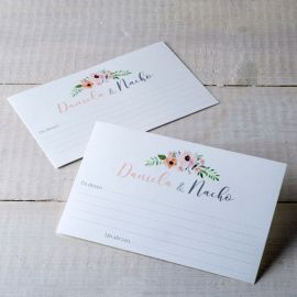 25 Tarjetas de Mensajes a los Novios con Tiara de Flores 25 Tarjetas de Mensajes a los Novios con Tiara de Flores