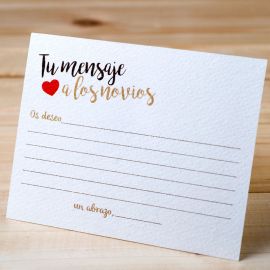 25 Tarjeta para Mensaje a los Novios con Corazón 25 Tarjeta para Mensaje a los Novios con Corazón