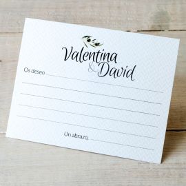 25 Tarjetas para Mensaje a los Novios Rama de Olivo 25 Tarjetas para Mensaje a los Novios Rama de Olivo