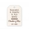50 Tarjetas Símbolo Infinito Blanca 2,7 cm x 4 cm