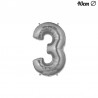 Globo Numero 3 Foil 35 cm