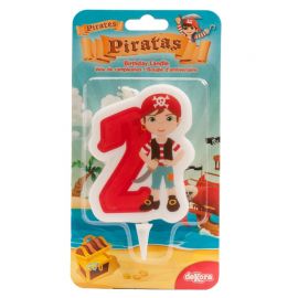 12 Velas de Piratas Nº2 de 7 cm 2D 12 Velas de Piratas Nº2 de 7 cm 2D