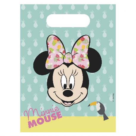 6 Bolsas Minnie Tropical de Cartón