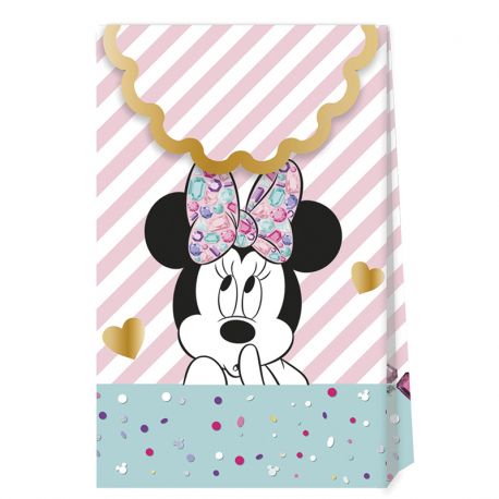 6 Bolsas Minnie Diamantes de Cartón
