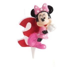 8 Velas Nº 3 Minnie Mouse 6,5 cm