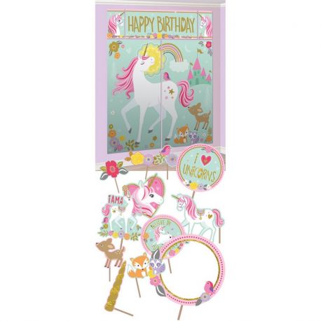 Accesorios y Fondo para Photocall Unicornio Magico