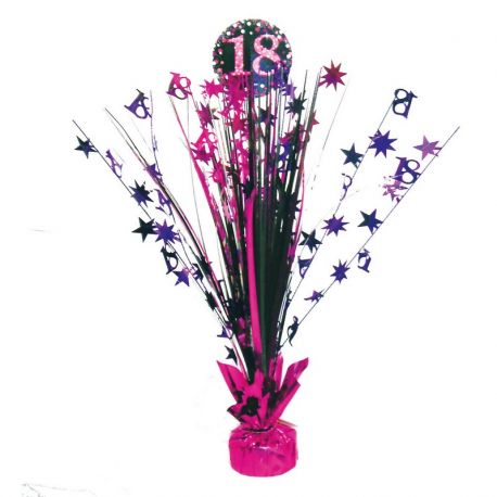 Centro de Mesa Elegant Rosa 18 Años 33 cm