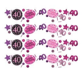 Confeti Elegant Rosa Celebración 40 Años