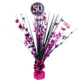 Centro de Mesa Elegant Rosa 50 Años 33 cm Centro de Mesa Elegant Rosa 50 Años 33 cm