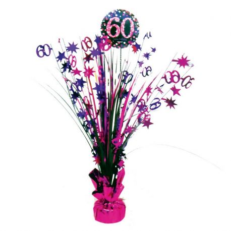 Centro de Mesa Elegant Rosa 60 Años 33 cm