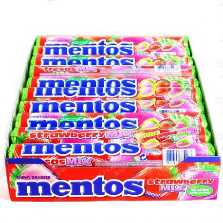 Caramelos Mentos Stawberry Mix 20 paquetes