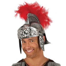 Casco de Romano de Plata con Pluma Casco de Romano de Plata con Pluma